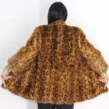 Animal print stamped mink jacket