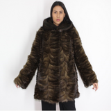 Sable pieces ¾ coat with hood