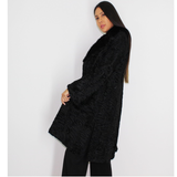 Astrakhan black coat with mink collar