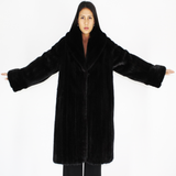 Black mink with hood