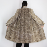 Silver Grey mink coat with lynx trimming