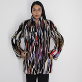 Multi-color mink jacket