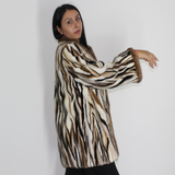  Multi-colored mink ¾ coat