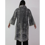Astrakhan grey coat with ¾ sleeves