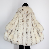 White Fox colored with lynx printing and hood