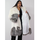 Combination of Snow and silver fox coat