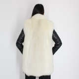 White shadow fox vest