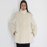 Ivory shaved mink jacket