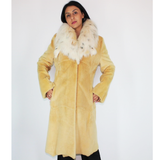  Apricot colored shaved nutria coat with fox collar