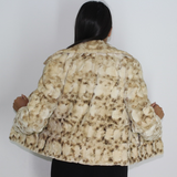 Beige and brown mink pieces jacket