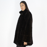 Ranch mink pat jacket with mink trimming