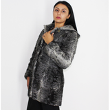 Astrakhan grey anthracite jacket with hood