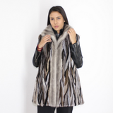 Multicolor mink vest