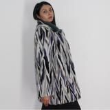 Multi-colored mink ¾ coat