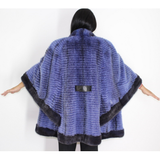  Colored Blue-violet Mink with stripy effect and blue violet trimming