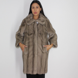 Silver grey mink coat