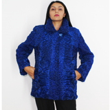 Astrakhan Colored blue-electric jacket