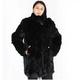 Black colored lynx pieces coat