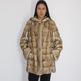 Sahara mink jacket with hood