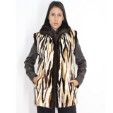 Multicolor mink vest