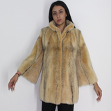 Colored black-cross pink gold mink jacket