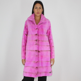 Fuchsia colored shaved mink coat