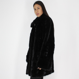 Black mink pat jacket with mink trimming