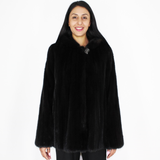 Blackglama mink jacket with hood