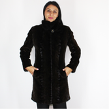 Ranch shaved mink pieces coat