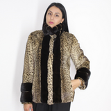 Libya cat jacket with mink trimming