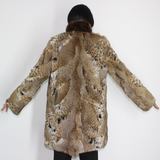 Lynx pieces coat with mink collar