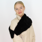 Black colored mink collar