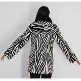 Black and white shaved mink pieces jacket