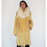  Apricot colored shaved nutria coat with fox collar