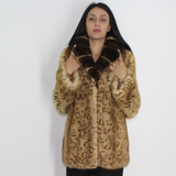 Animal print stamped mink jacket