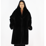 Black mink with hood