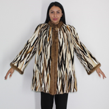  Multi-colored mink ¾ coat