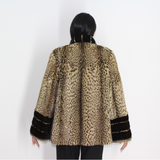 Libya cat jacket with mink trimming