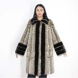 Libya cat coat with mink trimming