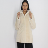Ivory shaved mink jacket