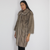Silver grey mink coat