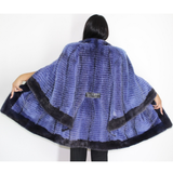  Colored Blue-violet Mink with stripy effect and blue violet trimming