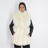 White shadow fox vest