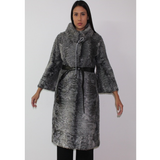 Astrakhan grey coat with ¾ sleeves