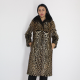 Ocelot coat with brown mink collar