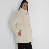 Ivory shaved mink jacket