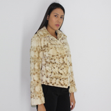 Beige and brown mink pieces jacket