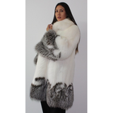 Combination of Snow and silver fox coat