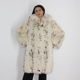 White Fox colored with lynx printing and hood