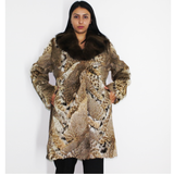 Lynx pieces coat with fisher collar